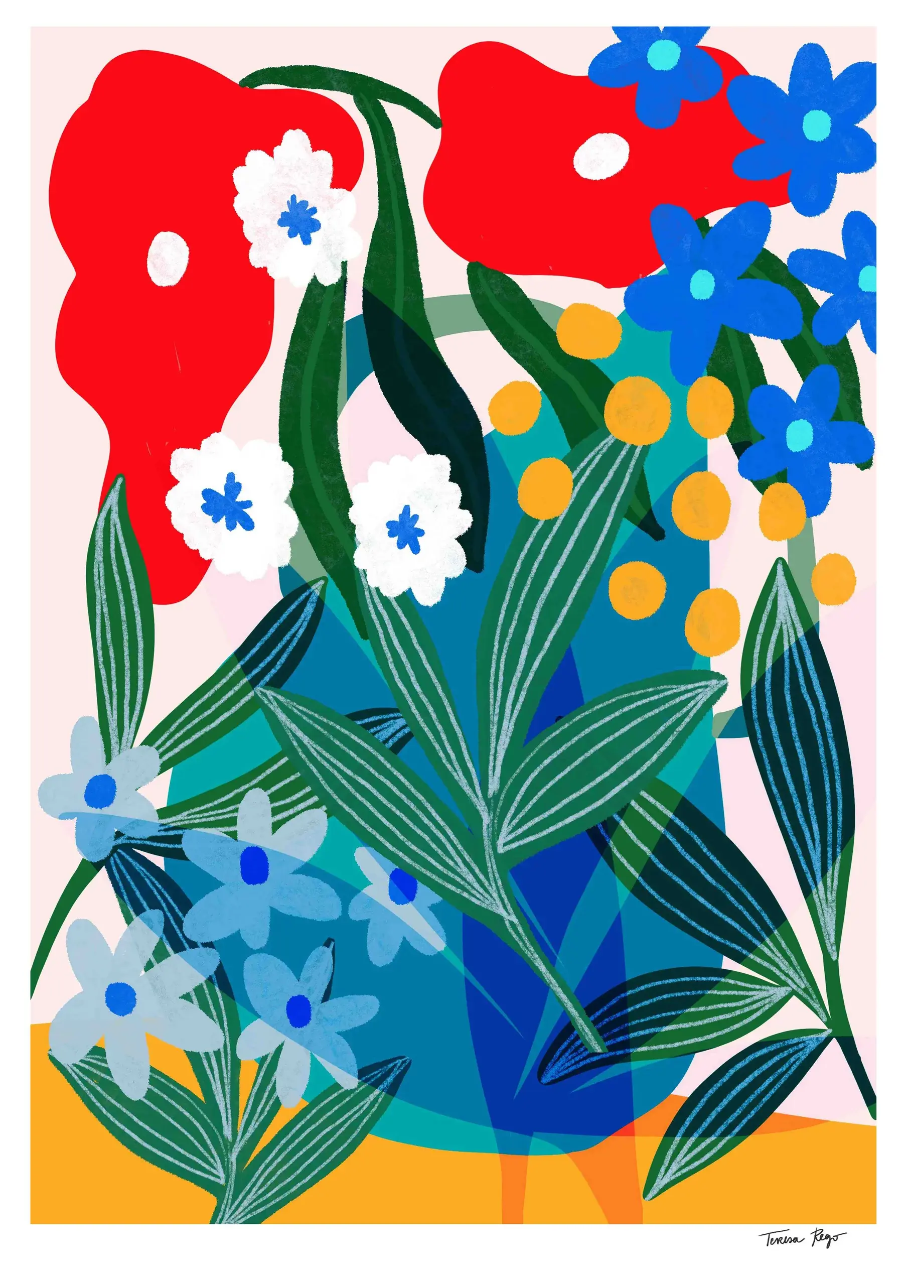 Ilustração A4- Petunia Garden -Teresa Rego