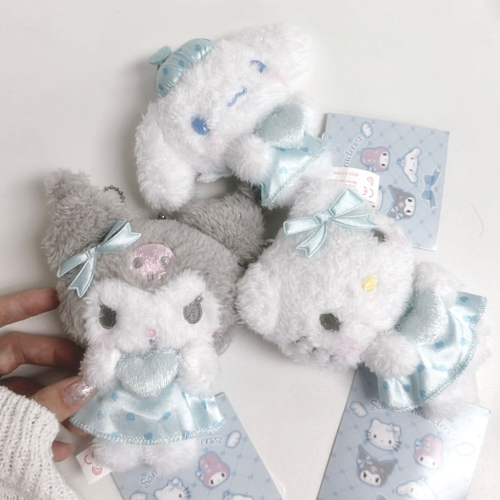 縮圖：[現貨]Sanrio - 玉桂狗/kuromi/玉桂狗水色抱心心掛飾公仔