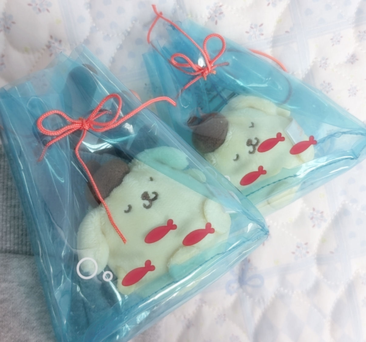 [現貨]Sanrio - 金魚袋趣怪造型布甸狗掛件公仔