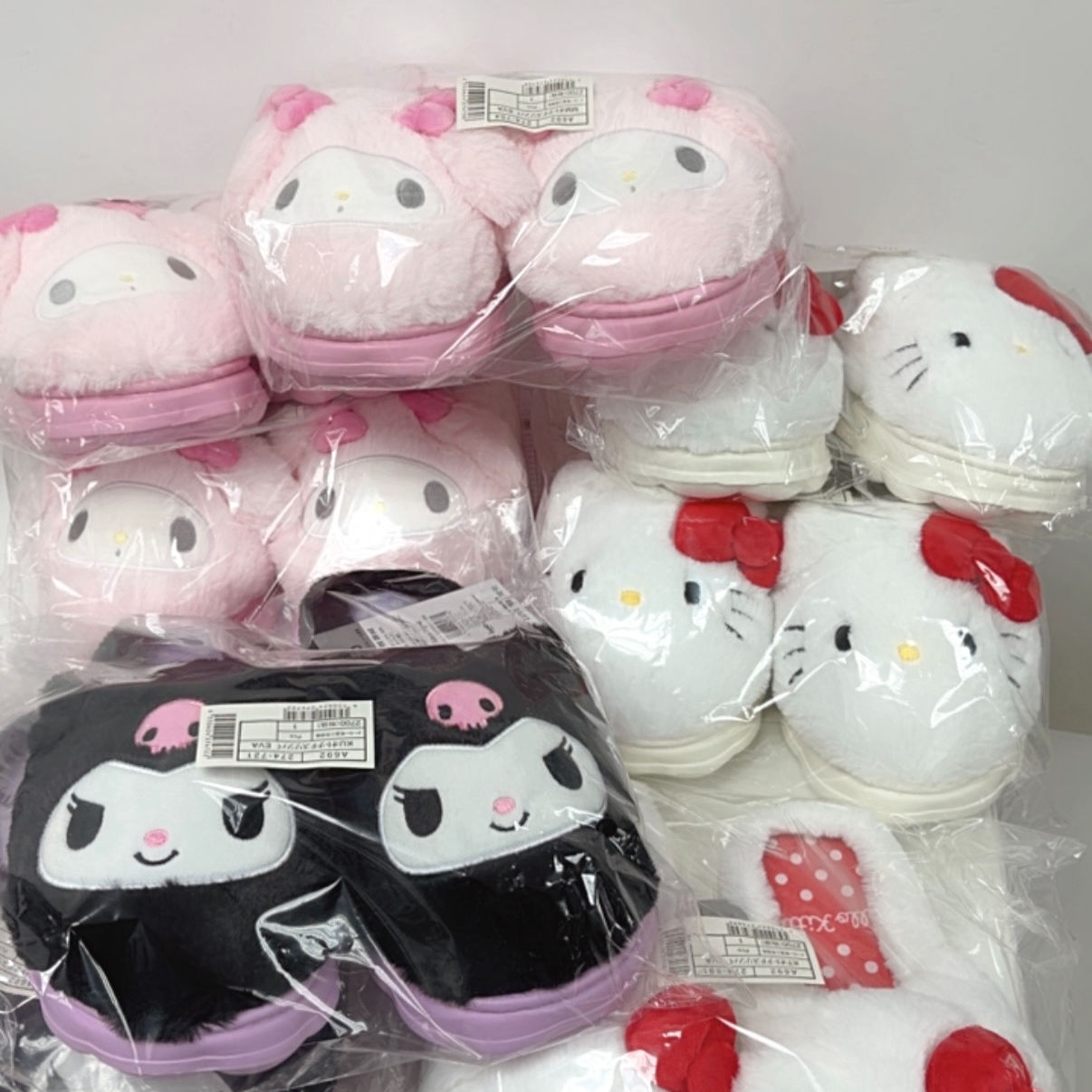 [冬季產品]Sanrio - 角色大頭毛絨絨暖笠笠拖鞋(全7款)