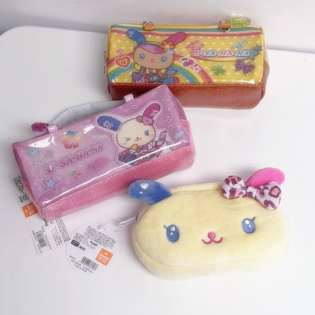 [現貨]Sanrio - Usahana平成校服系列筆袋/毛絨雙面筆袋