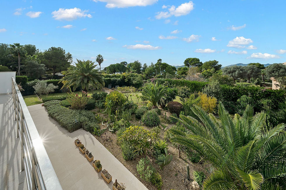 Elevated view of the garden, Costa de los Pinos villa