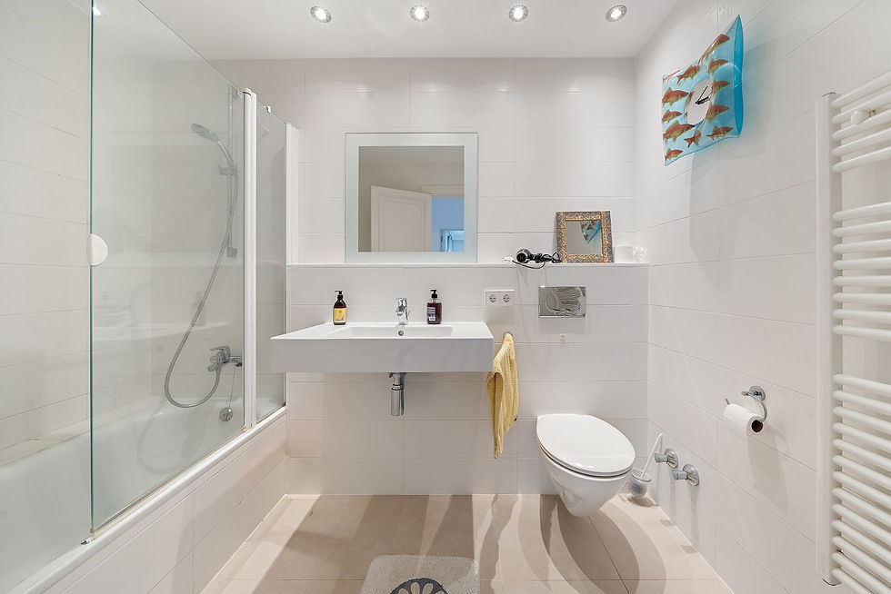 Bathroom with countertop sink and mirror, Costa de los Pinos villa