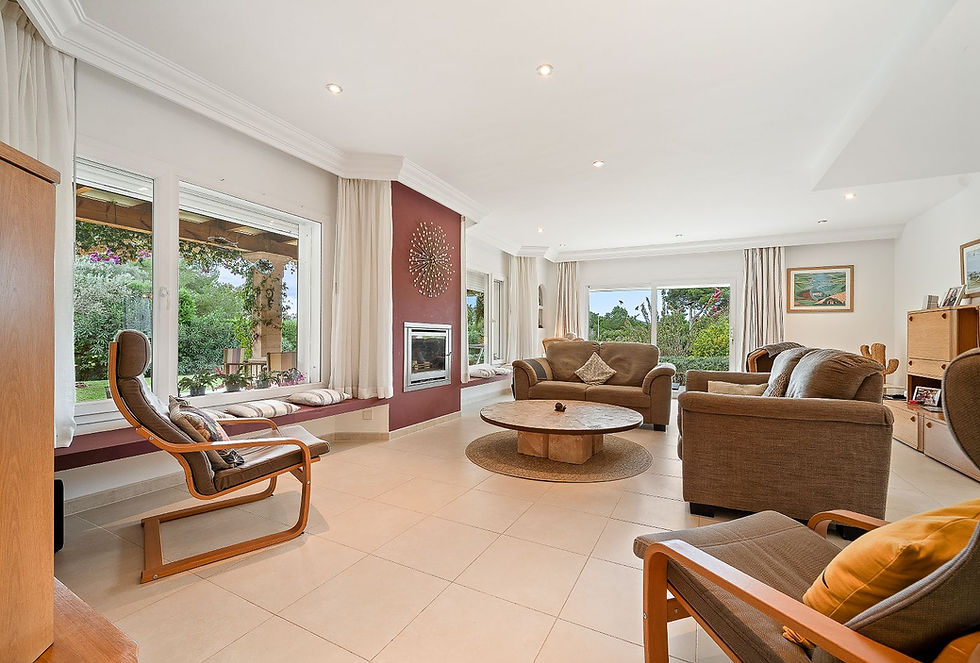 Living room with fireplace and comfortable seating, Costa de los Pinos villa
