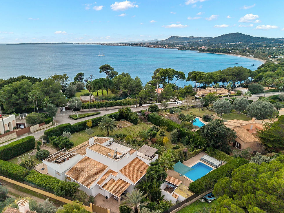 Aerial view of the villa and coastline, Costa de los Pinos