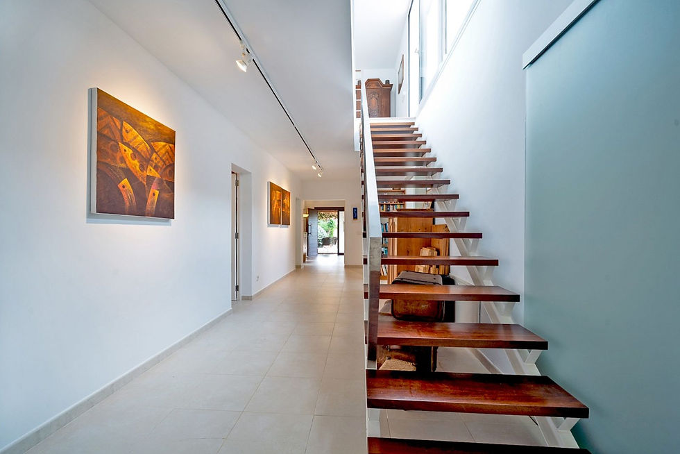 Interior staircase with wooden steps, Costa de los Pinos villa