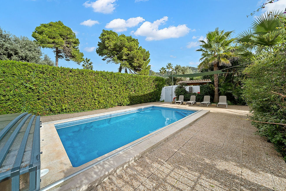 Swimming pool surrounded by a stone terrace, Costa de los Pinos villa