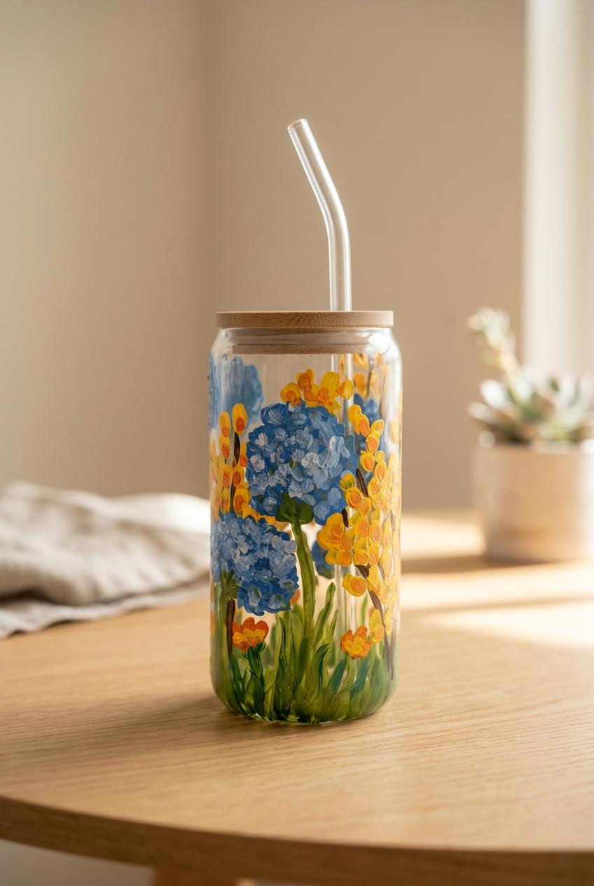 Summer Florals Glass Cans | $35