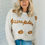 Thumbnail: White Pumpkin Yarn Stitch Ribbed Knit Sweater