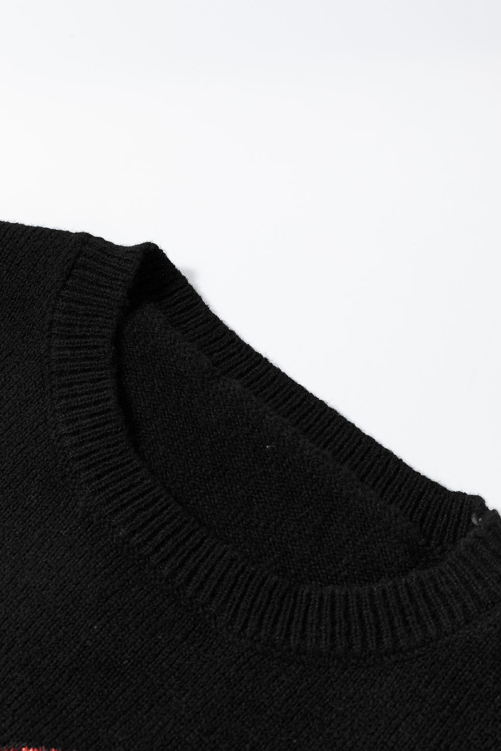 Thumbnail: Black Howdy Heart Graphic Round Neck Casual Sweater
