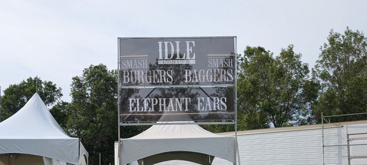 The Smash Shack sign at an outdoor event