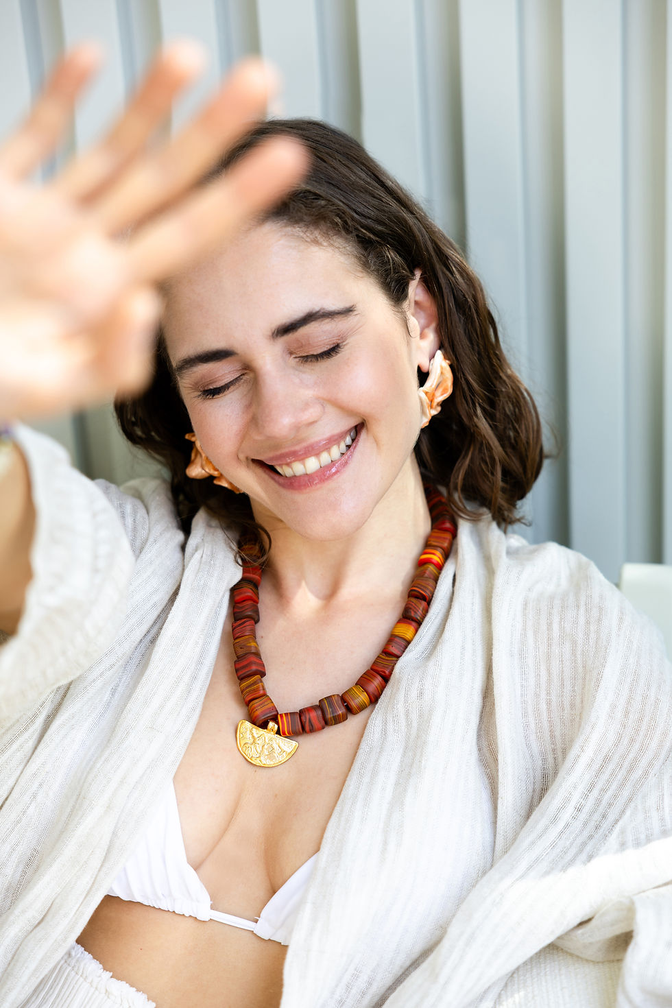 Thumbnail: ARDENYA - Orange Seashell Earrings