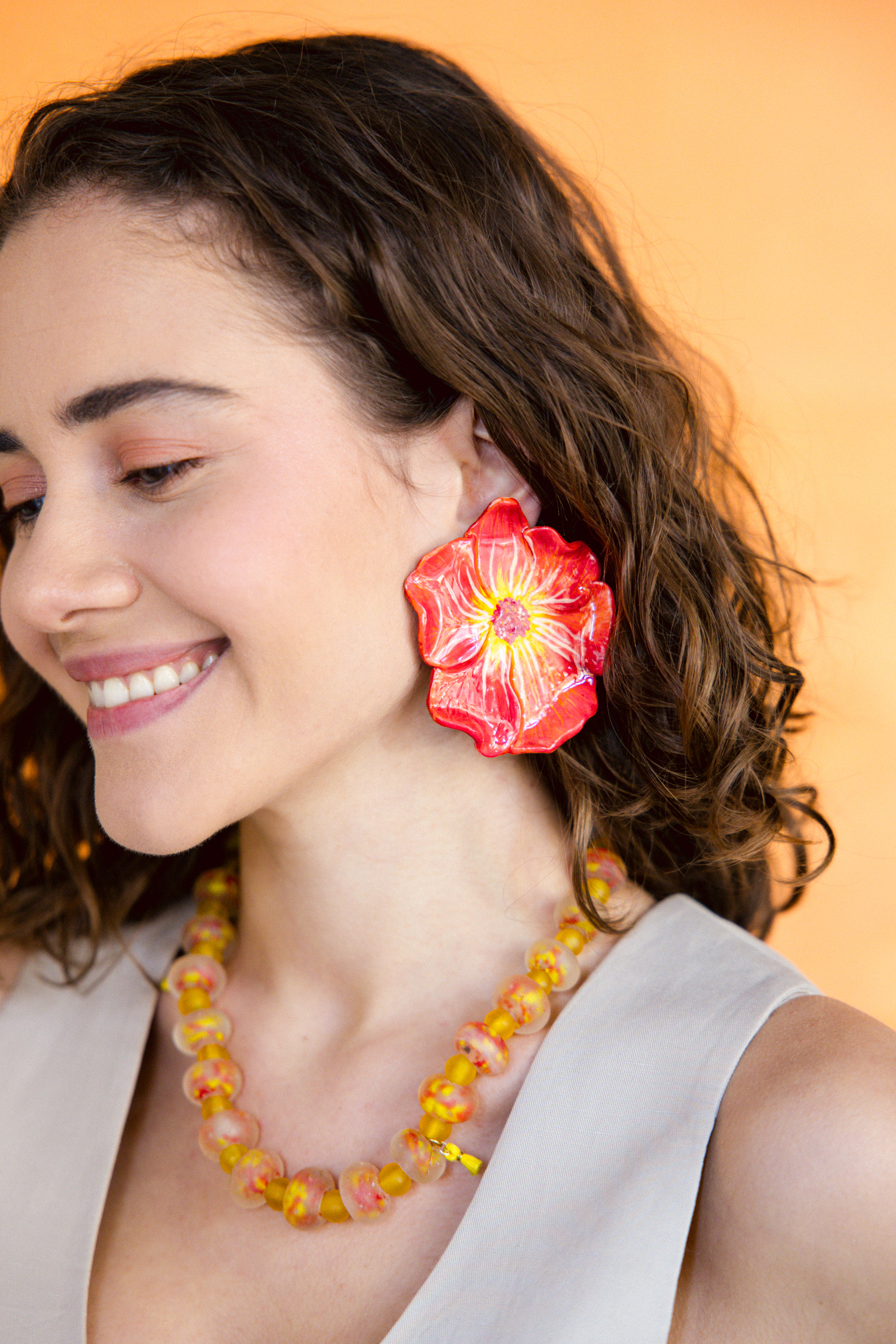 CRIMSON - Çiçek Şekilli Küpe