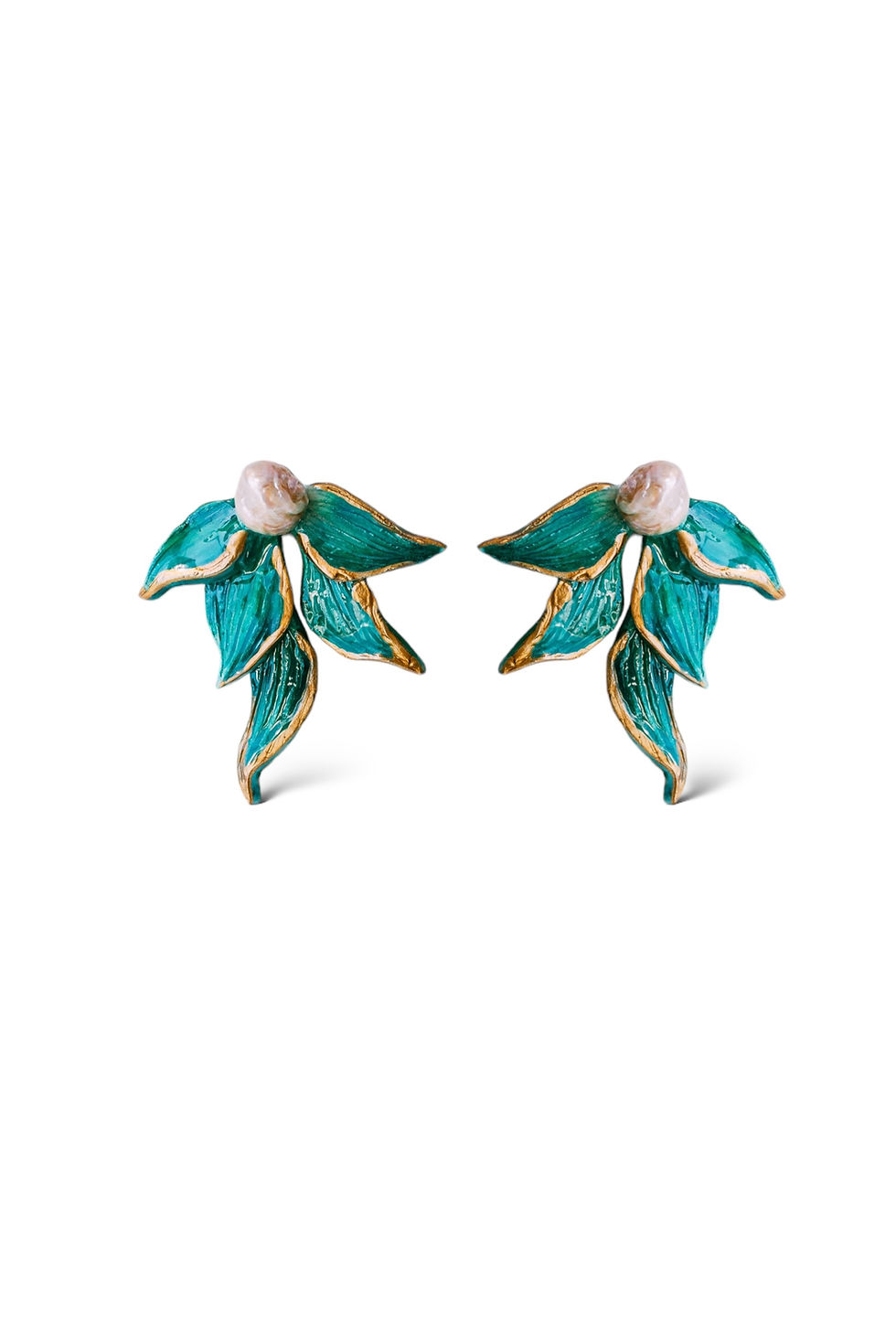 Thumbnail: THALIA - Leaf and Pearl Detailed Earring