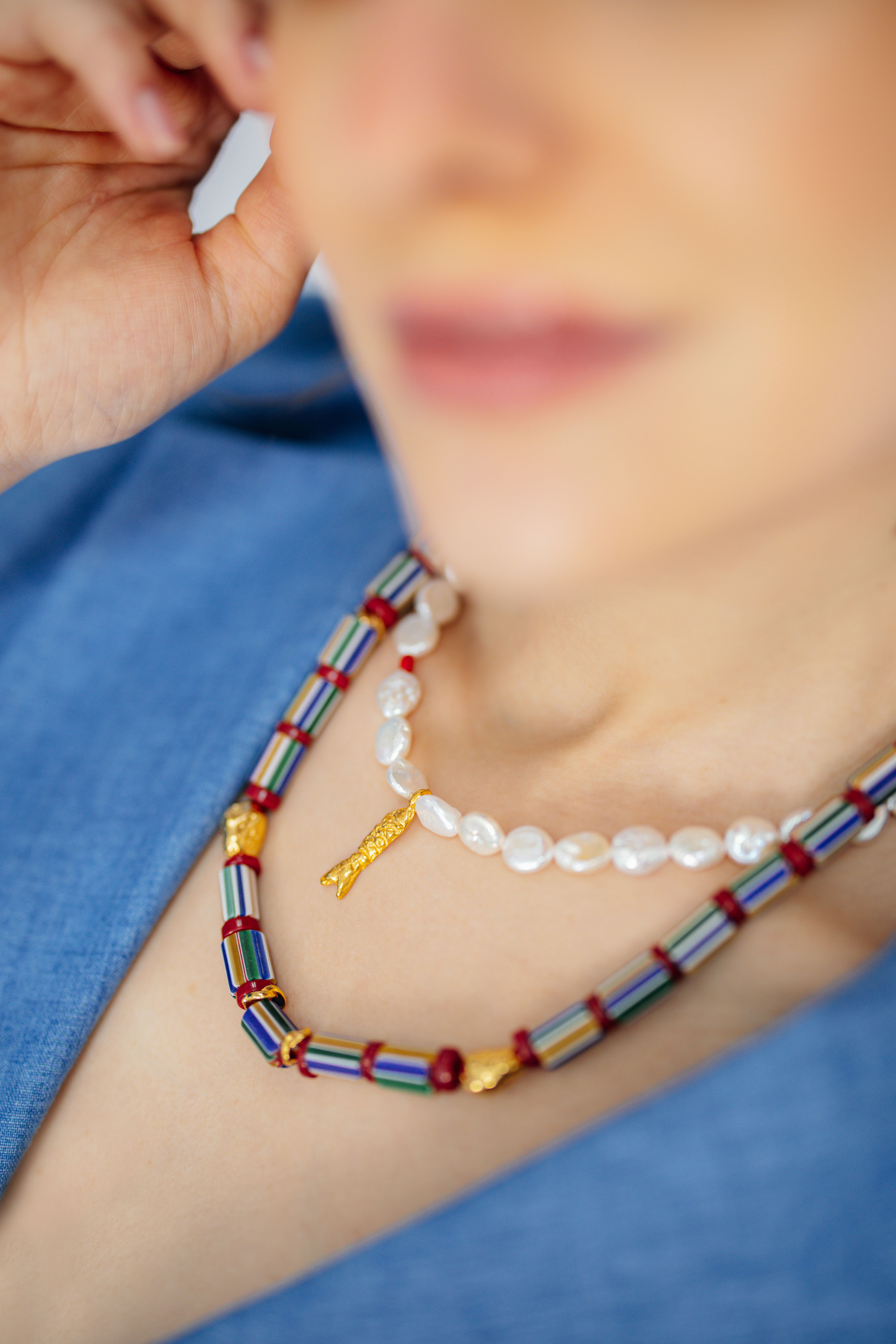 No.27 - Fish Charm Detailed Pearl Necklace - S/S '26