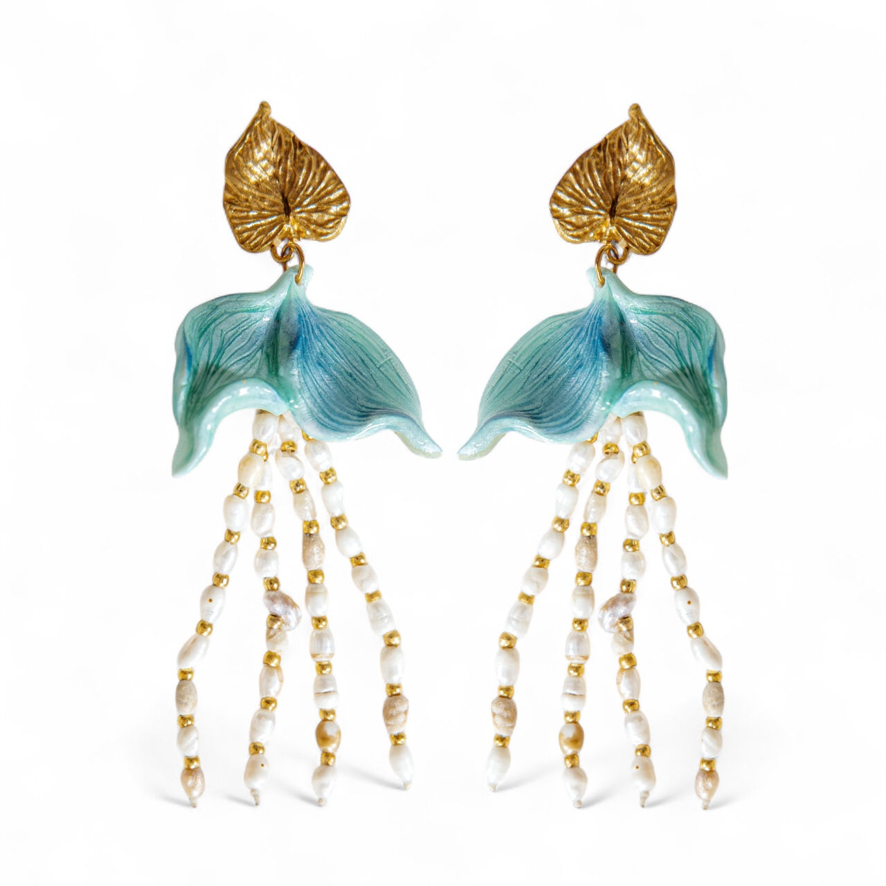 AURALIA - Long Bohemian Pearl Earring - A/W 25-26 Silent Reverie