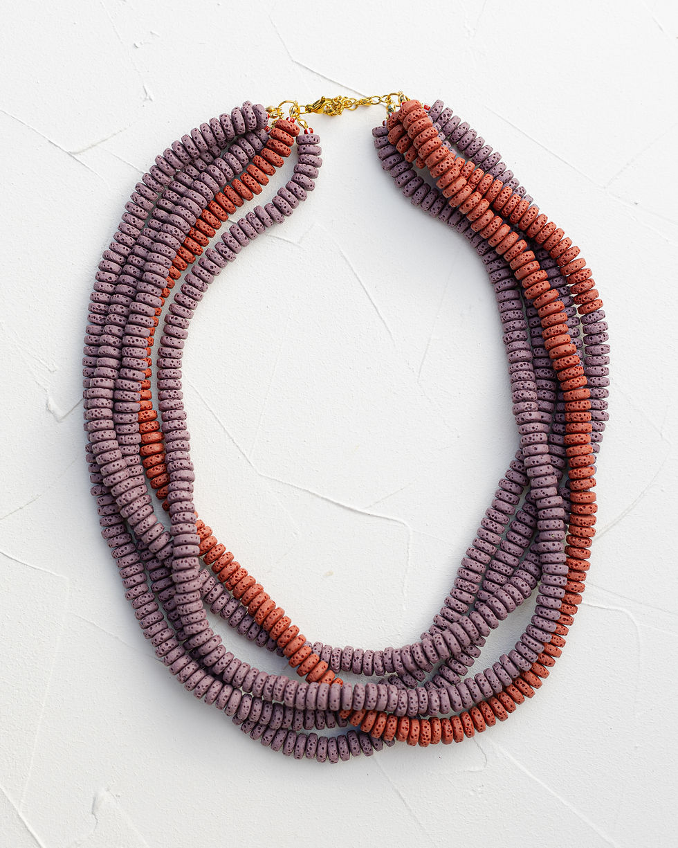 Thumbnail: VALORA II - Layered Lava Stone Necklace
