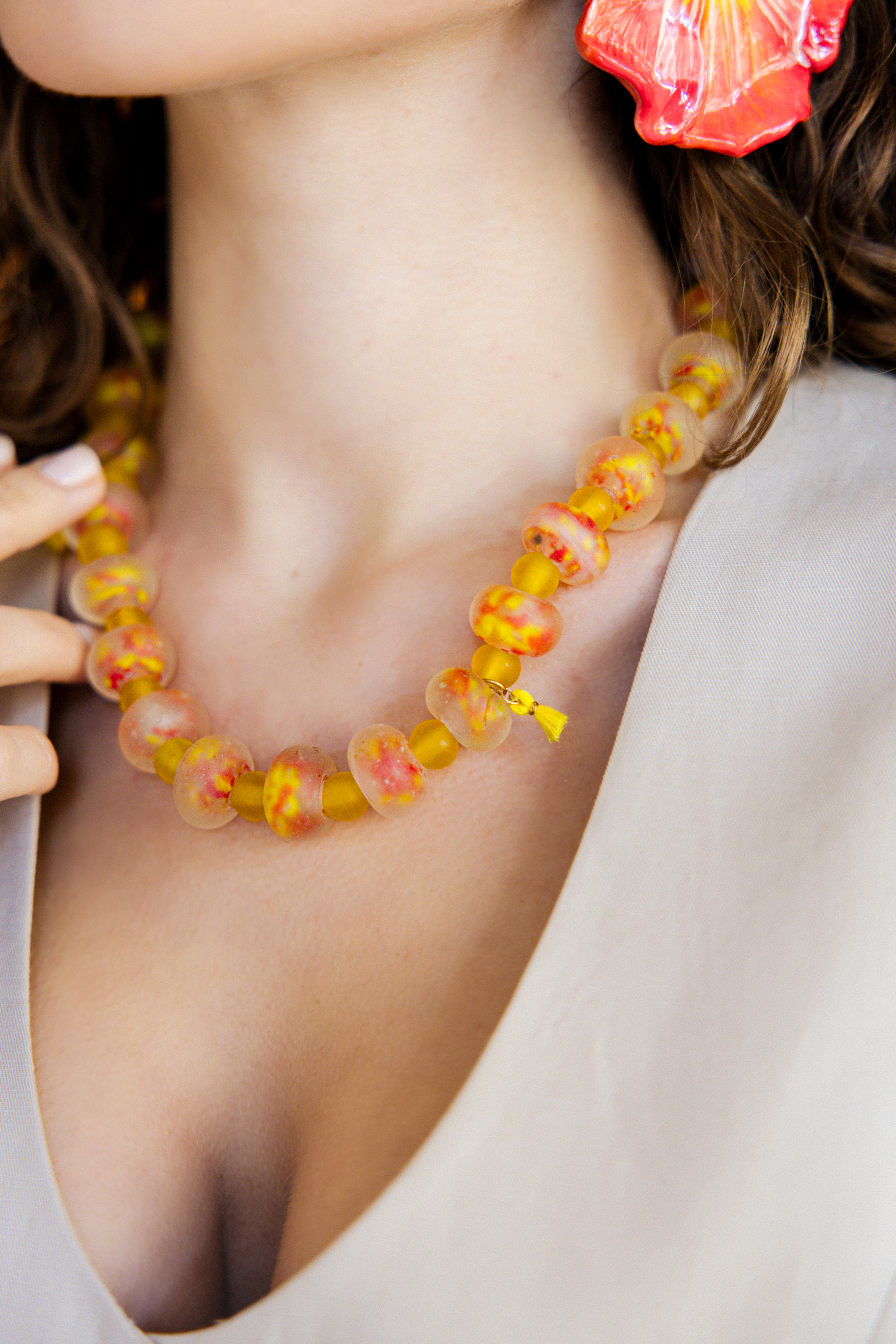 MARIZA - Renkli Cam Kolye