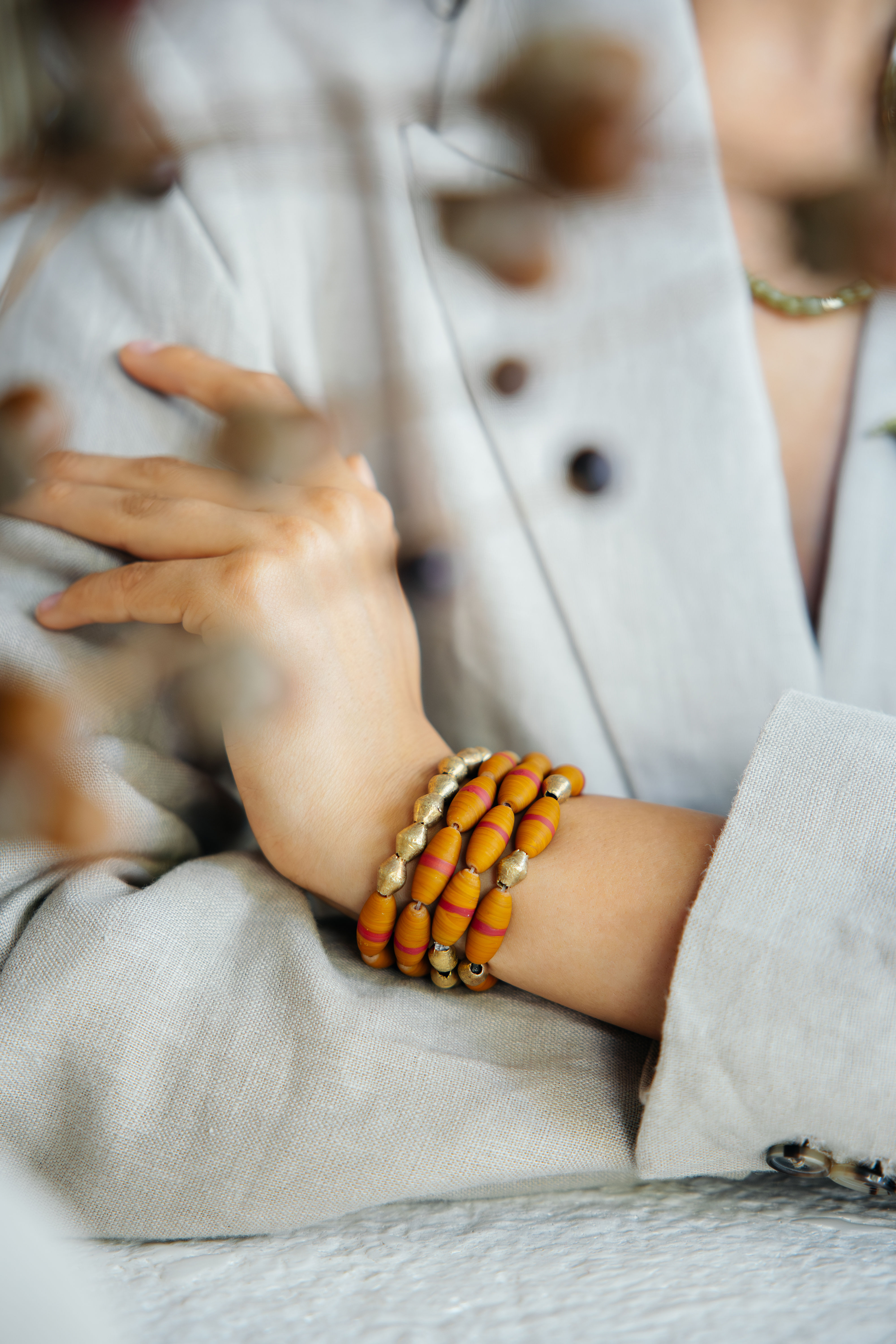 No.3 - African Beaded Bracelet with Brass - A/W 25-26 Silent Reverie