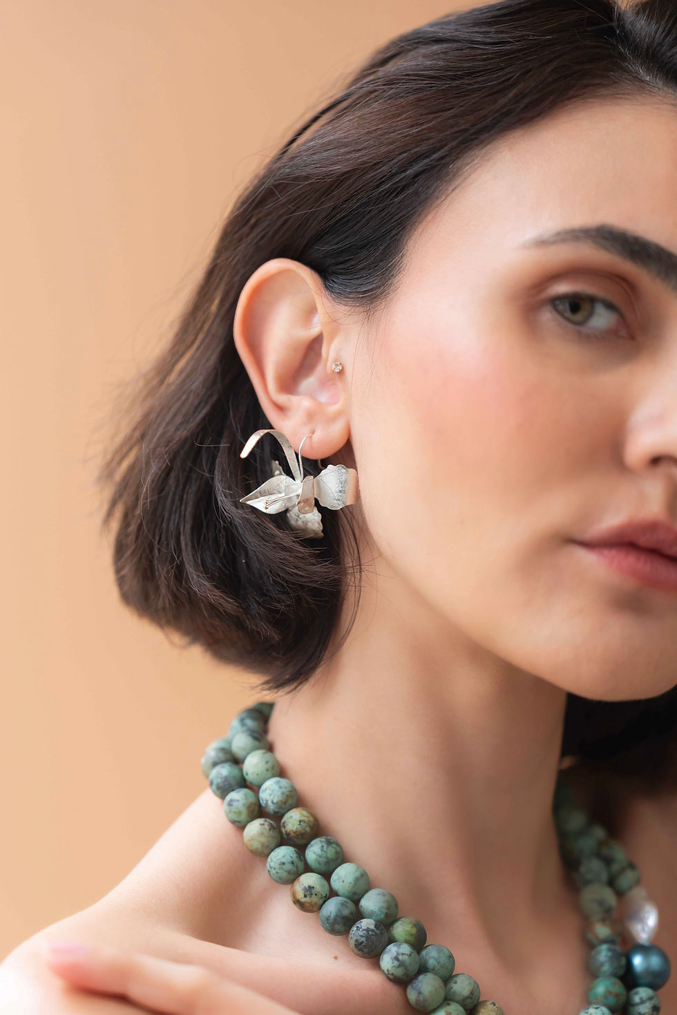 CRISANTA - Gümüş Çiçek Form Küpe