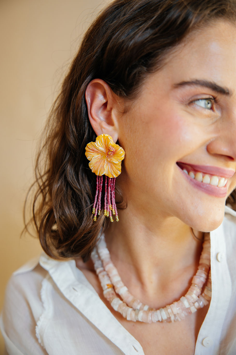 HIBISCUS - Boncuklu Sallantılı Küpe - A/W 25-26 Silent Reverie