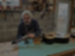 Photo of luthier David Schiff working in his workshop in Warwick, NY