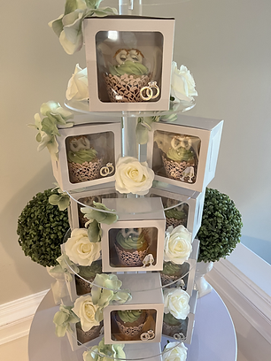 Pink and Green Bridal Shower Cupcakes