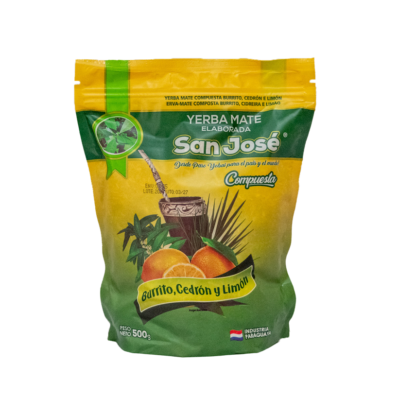 Yerba mate San José compuesta de Burrito, Cedrón y Limón.