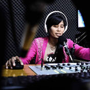 A radio presenter broadcasts in Myanmar. (file)