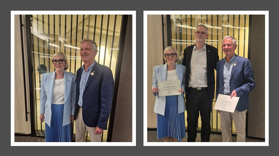 UNAA NSW Vice President of Operations, Chris Dwyer, presented Life Membership to UNAA NSW President, Dr Patricia Jenkings, and former VP of Operations Major General (ret'd) Tim Ford AO.