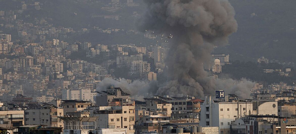 Smoke rises after an airstrike in a southern suburb of Beirut, the Lebanese capital