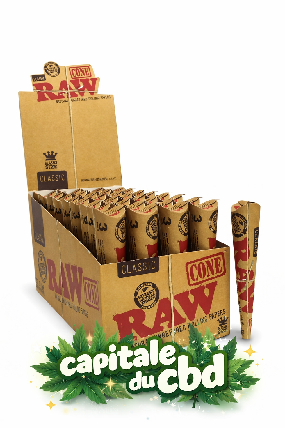 Miniature : Cones RAW Classic – Pré-roulés (Lot de 3)