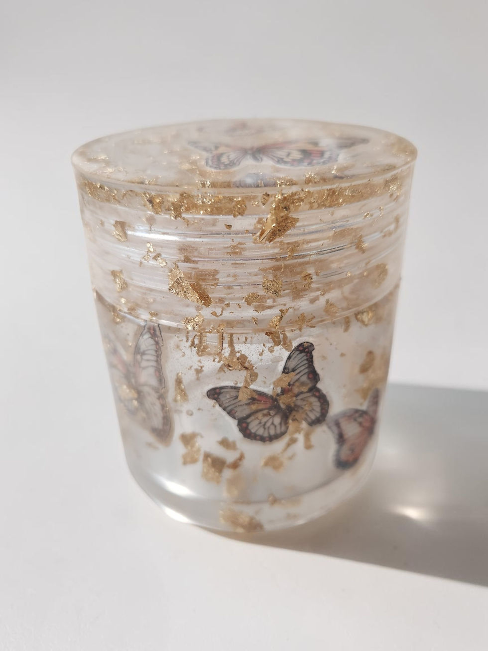 Resin Jar - Golden Butterflies