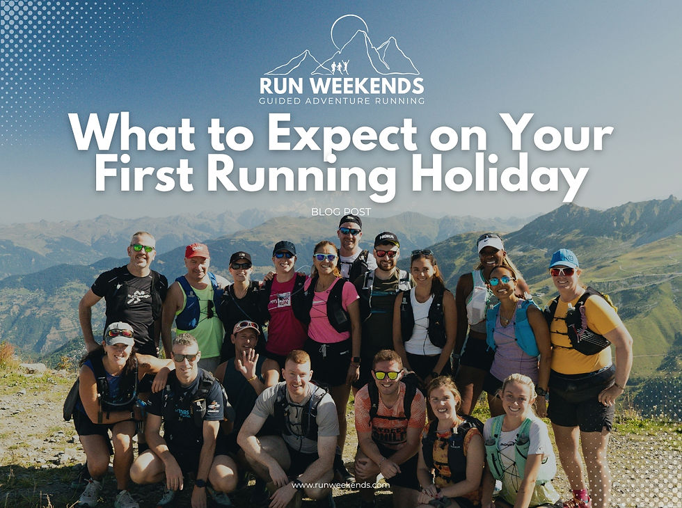 First-time runners enjoying a guided running holiday with Run Weekends on scenic trail routes in Europe running holidays  running holiday Europe  trail running holidays