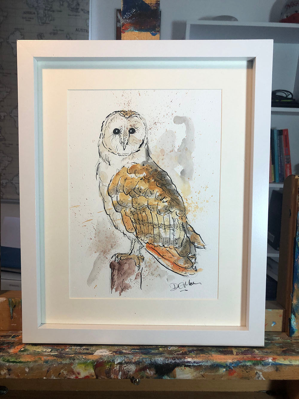 Original Pen and Wash Barn Owl