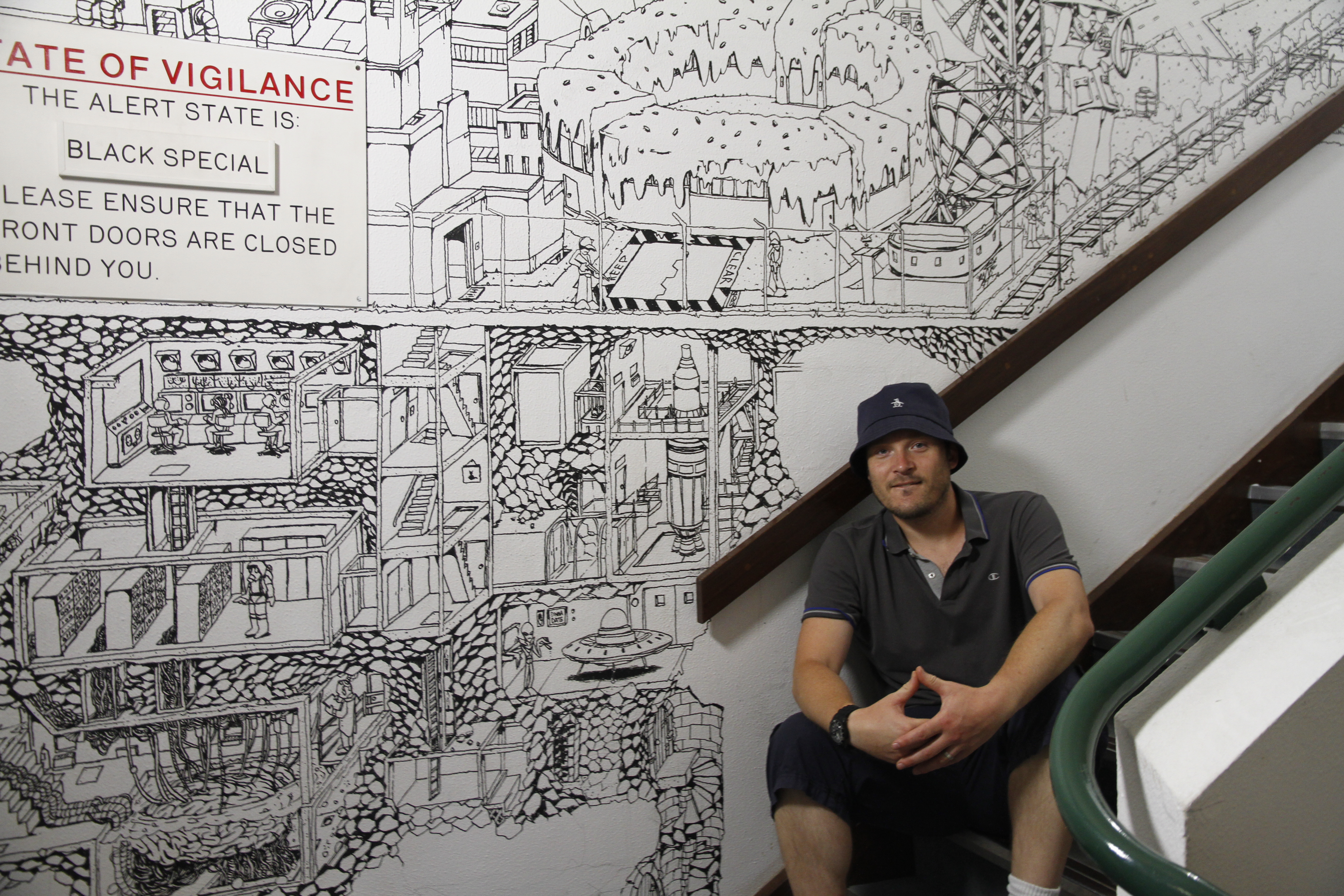 JOLT stairwell illustration mural