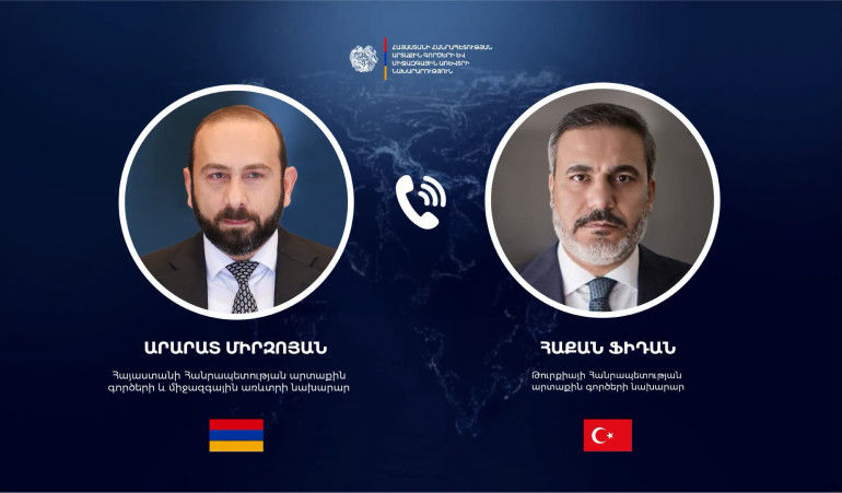 Այսօր Հայաստանի Հանրապետության արտաքին գործերի և միջազգային առևտրի նախարար Արարատ Միրզոյանը հեռախոսազրույց է ունեցել Թուրքիայի Հանրապետության արտաքին գործերի նախարար Հաքան Ֆիդանի հետ։ Այս մասին հայտնում են ՀՀ ԱԳՄԱ նախարարությունից: