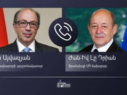 Արա Այվազյանը հեռախոսազրույց է ունեցել Ֆրանսիայի ԱԳ նախարար Ժան-Իվ Լը Դրիանի հետ