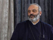 Law enforcement officers conduct an operation in the residence of Archbishop Bagrat Galstanyan