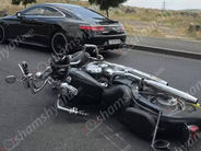 Մոտոցիկլը բախվել է բազալտե եզրաքարին ու կողաշրջվել. մոտոցիկլավարն ու ուղևորը մի քանի մետր շպրտվել են