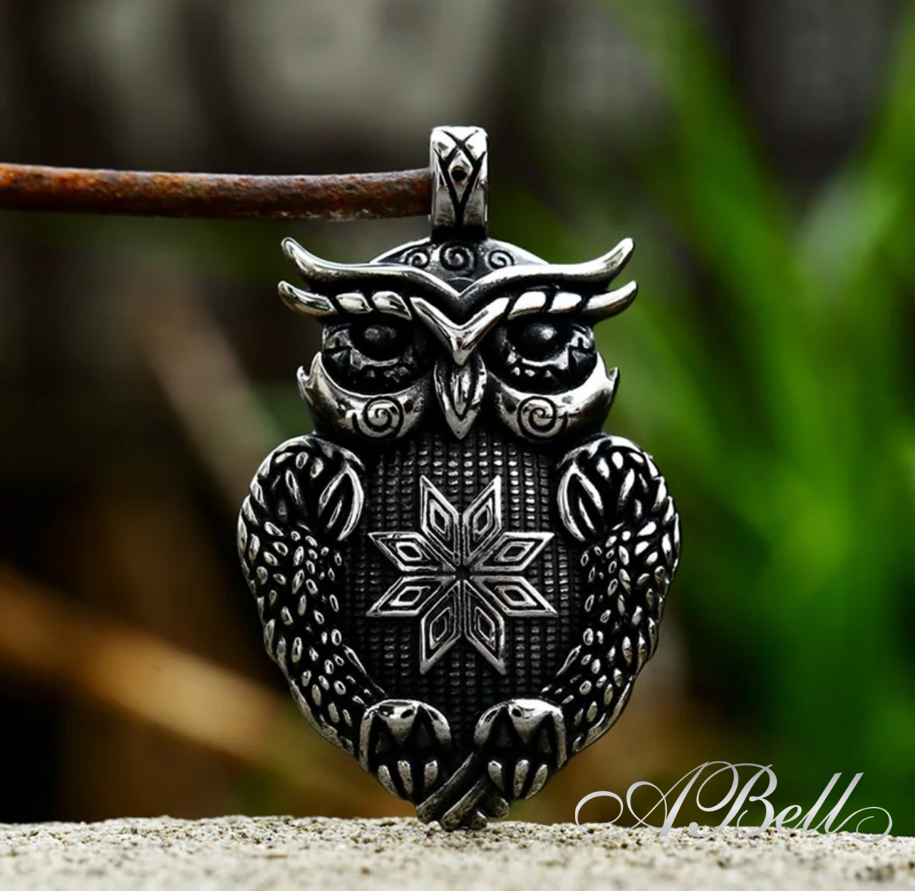 Celtic Owl Sterling Silver Pendant