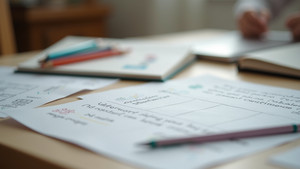 Close-up view of educational materials used in therapy sessions