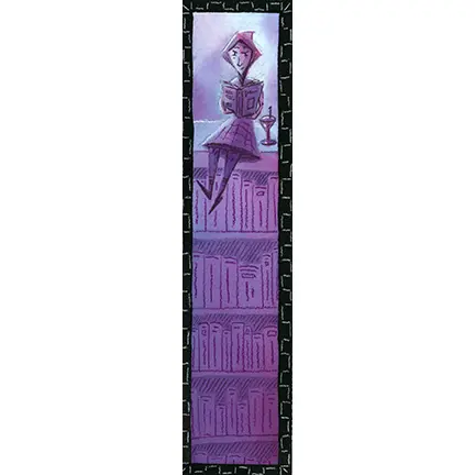 Book girlie with a drink bookmark.