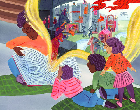 Illustration design about the magic of learning by branding studio Kamilla Illustration to aid the Exploration Place with brand identity.