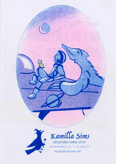 Retro sci-fi illustration by comic artist and children's illustrator Kamilla Sims.