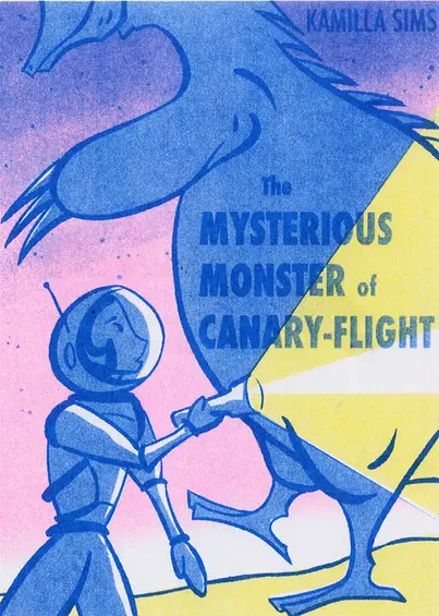 Retro sci-fi children's book cover illustration by comic artist and children's illustrator Kamilla Sims.