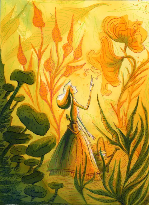 Feminist nature illustration by editorial illustrator Kamilla Sims.