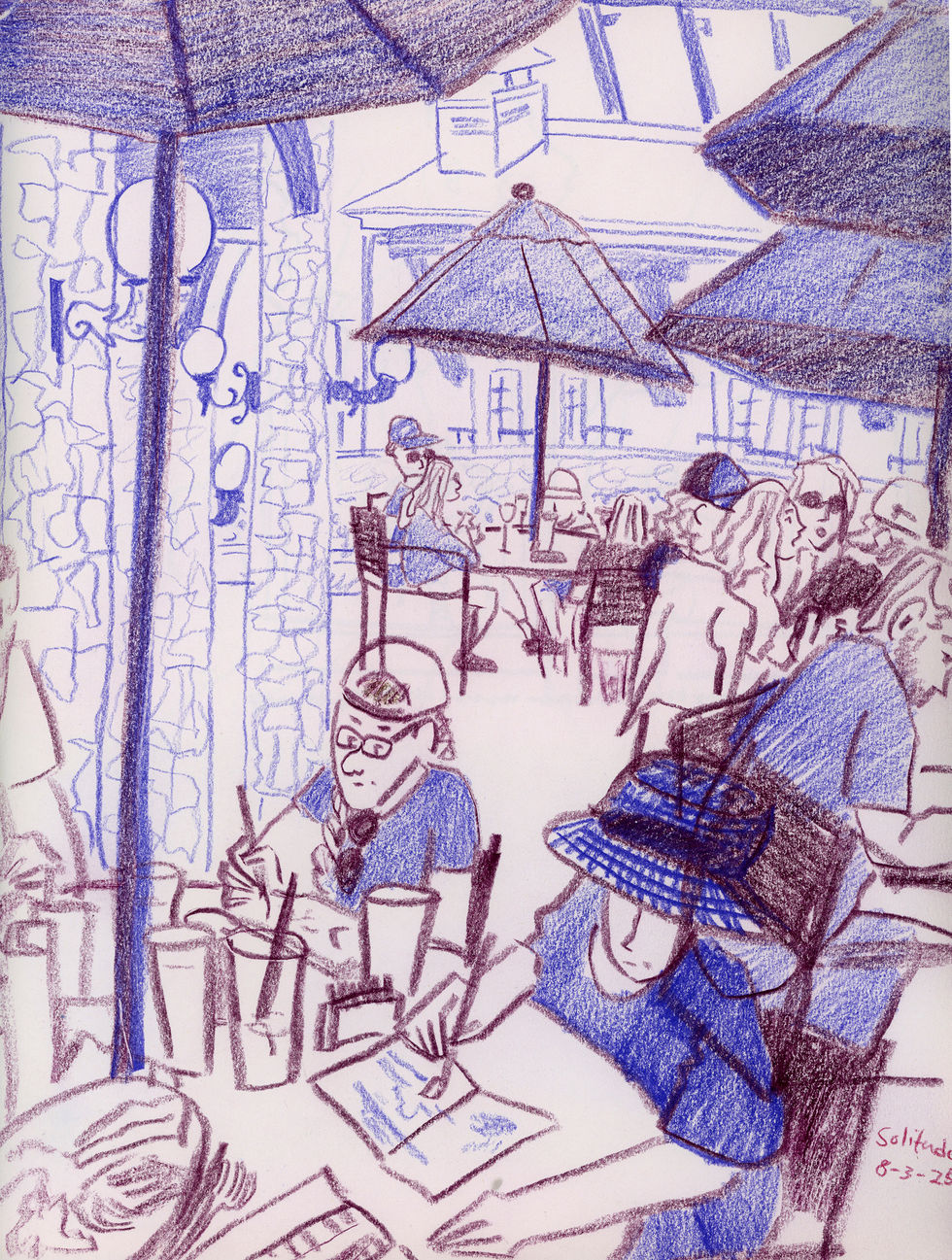 Urban sketch of Solitude Ski Resort in Utah from Kamilla’s travel sketchbook. 