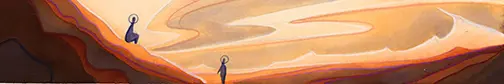Retro sci-fi desert landscape bookmark.