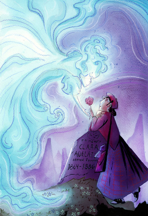 Illustration by Kamilla Sims about falling in love with history through recognizing yourself and the connection of the LGBTQ+ experience through time.